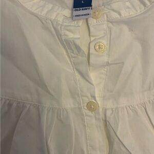 Old Navy White Button-Front Top